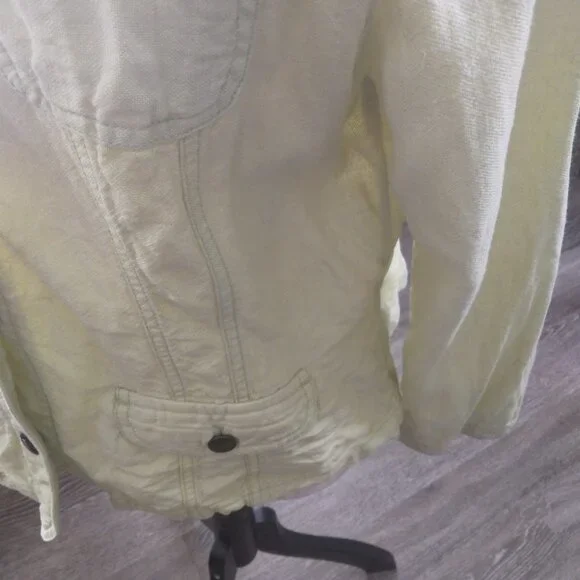 J Jill Light Lime Green Linen Jacket Size Large - Picture 7 of 9